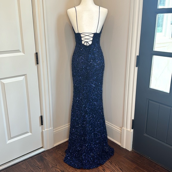 Sherri Hill Long Formal Gown Prom Dress Size 6 Sequin Spaghetti Strap - Picture 5 of 14